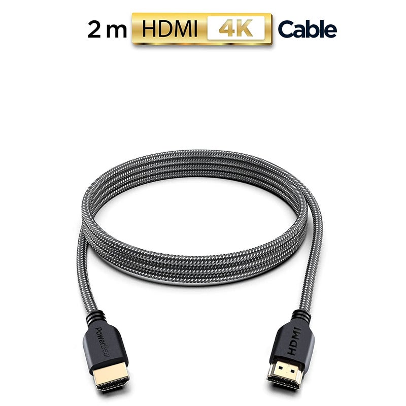 PowerBear 4K HDMI Cable 6 ft [2 Pack] High Speed, Braided Nylon & Gold Connectors, 4K @ 60Hz, Ultra HD, 2K, 1080P, ARC & CL3 Rated | for Laptop, Monitor, PS5, PS4, Xbox One, Fire TV, Apple TV & Moreâ€¦ - Image 2